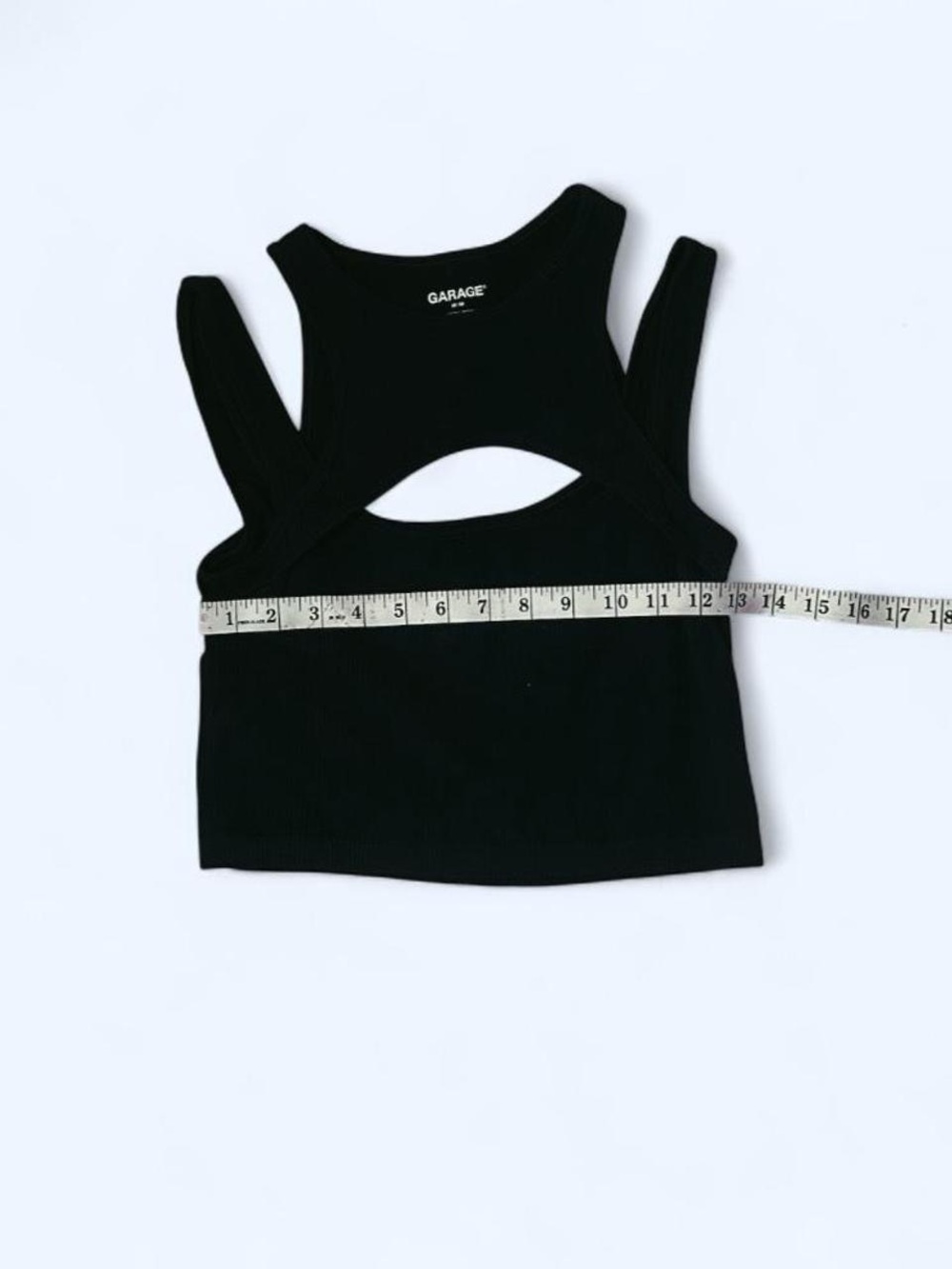 Garage Navy Blue Cutout Ribbed Crop Tank
